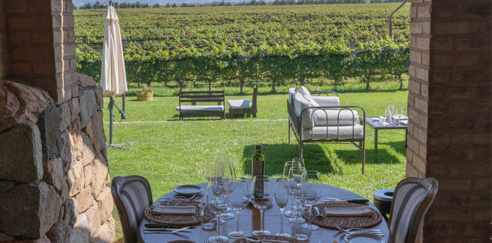 Viva o entardecer na Vinícola Andeluna, no Vale de Uco, com vista para a Cordilheira do Prata, menu regional e uma garrafa de vinho incluída. Transporte privativo e saída diária de Mendoza.